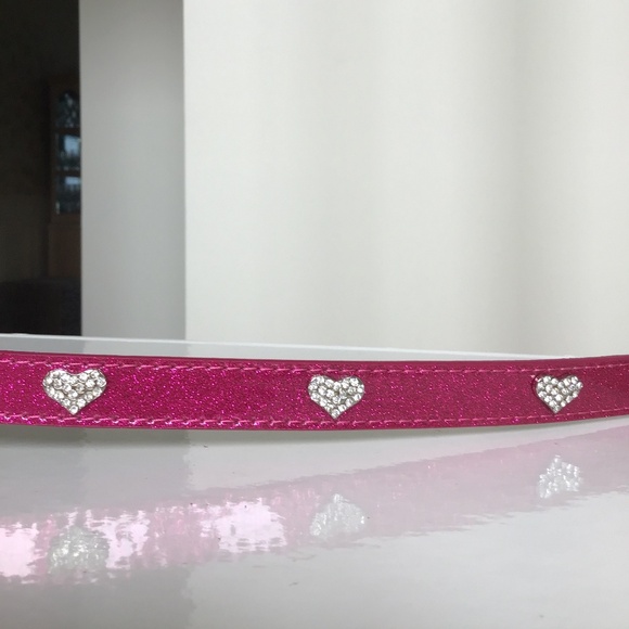 Pet London Barbie pink dog collar with crystal hearts 💕 size M - Picture 3 of 5